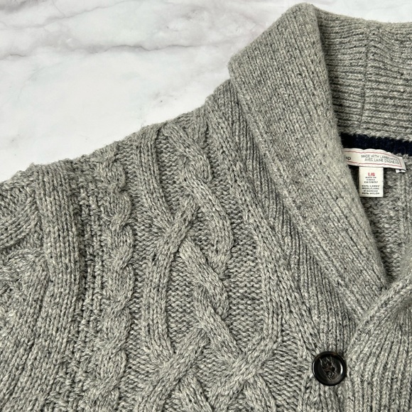Gap Lambswool Cable Knit Shawl Cardigan - US L - Picture 6 of 14
